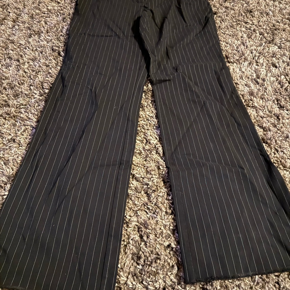 Nine & Co. Black Pinstripe Wide Leg Pants
